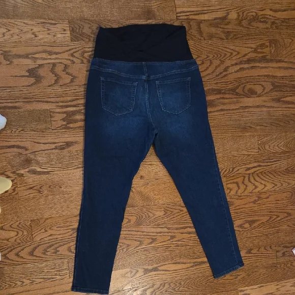 Isabel Maternity by Ingrid & Isabel Blue Jeans with Black Waistband - Picture 3 of 3